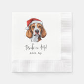 Christmas Fox Hound Dog gepersonaliseerde Drinken  Servet (Voorkant)