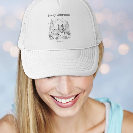 Christmas Fox Line Art Wildlife Landschap Trucker Pet