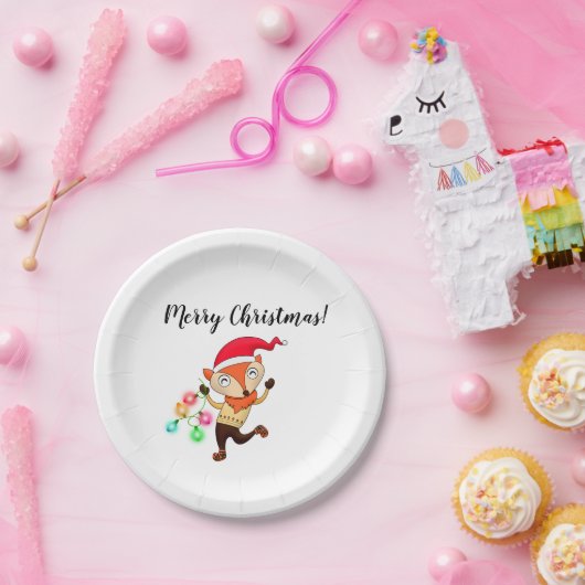 Christmas Fox Paper Party Borden Papieren Bordje (Feest)