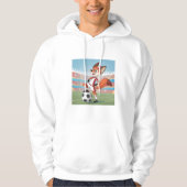 Christmas Fox Playing Football Hoodie (Voorkant)