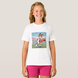 Christmas Fox Playing Football T-shirt