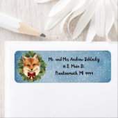 Christmas Fox retour adreslabel Etiket (Insitu)