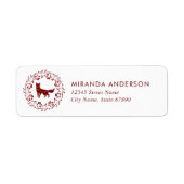 Christmas Fox retour adreslabels Etiket (Voorkant)