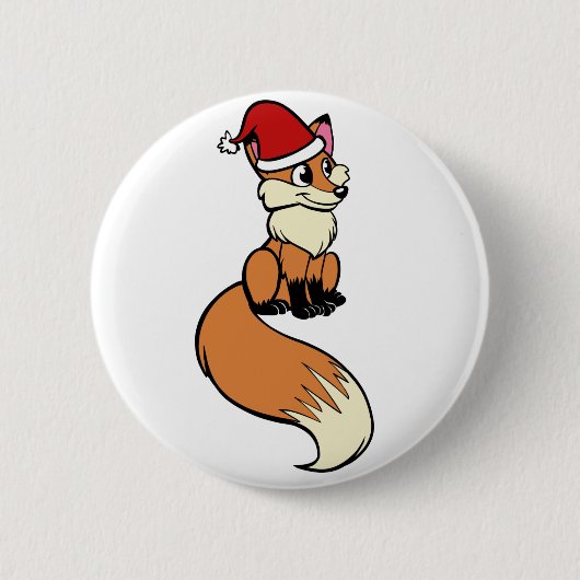 CHRISTMAS FOX RONDE BUTTON 5,7 CM (Voorkant)