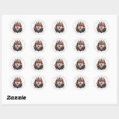 Christmas Fox Ronde Stickers (Vel)