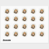 Christmas Fox Ronde Stickers (Vel)