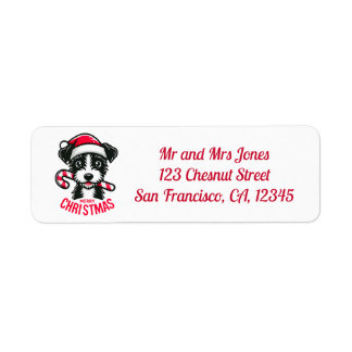 Christmas Fox Terrier - Retouradres Etiket