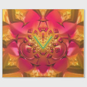 CHRISTMAS ~ Fractal Pattern Gold Green Red ~ Cadeaupapier (Vlak)