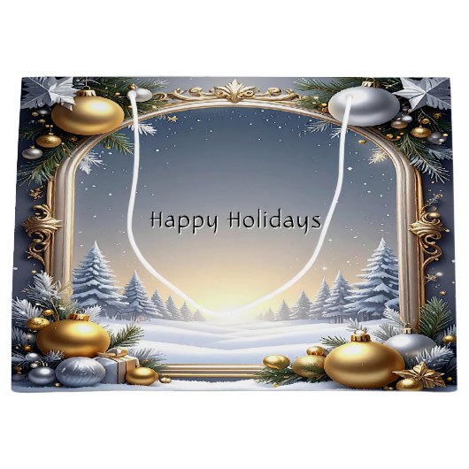 Christmas Frame Holiday Gift Bag Groot Cadeauzakje (Voorkant)