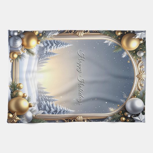 Christmas Frame Holiday Kitchen Towel Theedoek (Horizontaal)