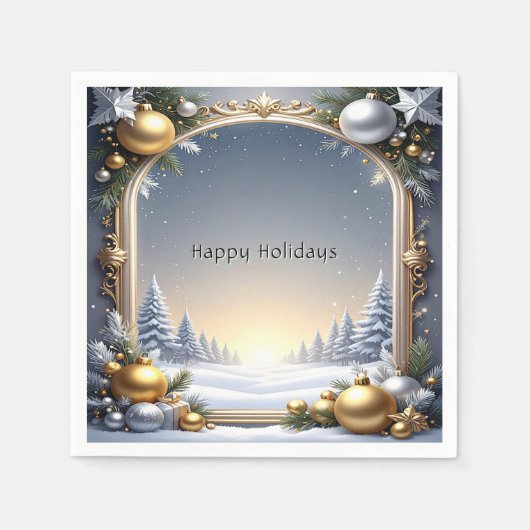 Christmas Frame Holiday Napkin Servet (Voorkant)