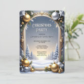 Christmas Frame Holiday Party Invitation Kaart (Staand voorkant)