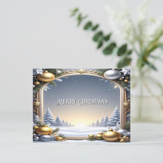 Christmas Frame Holiday Postcard Briefkaart (Staand voorkant)