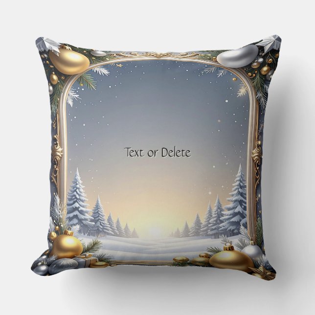 Christmas Frame Holiday Throw Pillow Kussen (Voorkant)