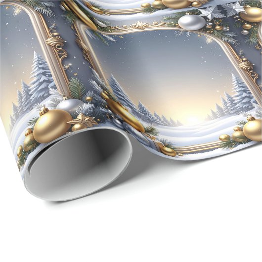 Christmas Frame Holiday Wrapping Paper Cadeaupapier (Rol Hoek)