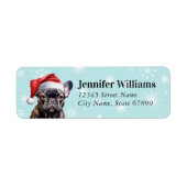 Christmas Franse Bulldog Retouradres Labels (Voorkant)
