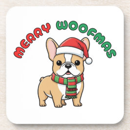 Christmas French Bulldog Coaster: Merry Woofmas Bier Onderzetter