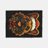 Christmas French Bulldog With Santa Hat Gingerbrea Fleece Deken (Voorkant (Horizontaal))