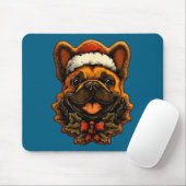 Christmas French Bulldog With Santa Hat Gingerbrea Muismat (Met muis)