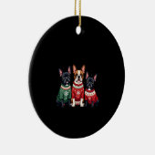 Christmas French Bulldogs Xmas Frenchie Dog 4 Keramisch Ornament (Rechts)