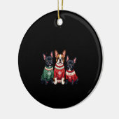 Christmas French Bulldogs Xmas Frenchie Dog 4 Keramisch Ornament (Links)