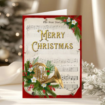 Christmas French Horn Vintage Sheet Music