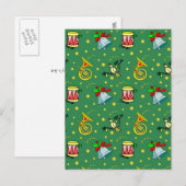 Christmas, French Horns and Magenta Drums Feestdagenkaart (Voorkant / Achterkant)