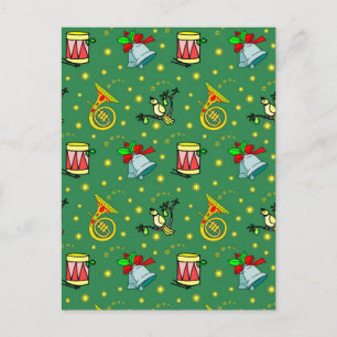 Christmas, French Horns and Magenta Drums Feestdagenkaart