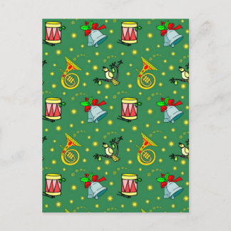 Christmas, French Horns and Magenta Drums Feestdagenkaart