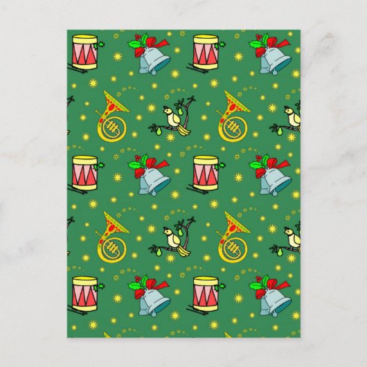 Christmas, French Horns and Magenta Drums Feestdagenkaart (Voorkant)