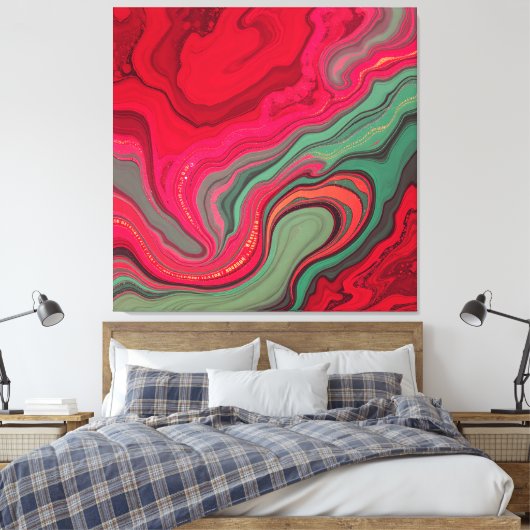 Christmas Frequency Bloom Abstract Wrapped Canvas (Insitu (Slaapkamer))
