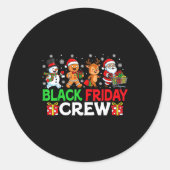 Christmas Friday Shopng Crew Black Shopng Family F Ronde Sticker (Voorkant)