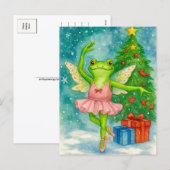 Christmas Frog Ballerina Postcard Feestdagenkaart (Voorkant / Achterkant)