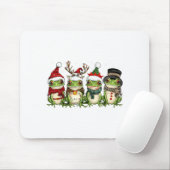 Christmas Frog Crew Santa Elf Reindeer Xmas Lights Muismat (Met muis)