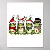 Christmas Frog Crew Santa Elf Reindeer Xmas Lights Poster (Voorkant)