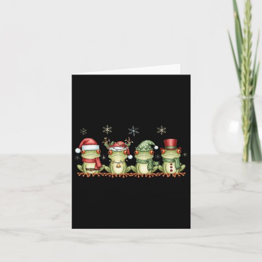 Christmas Frog Funny Men Women Kids Cute Hoppy Xma Kaart (Voorkant)