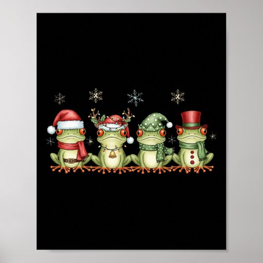 Christmas Frog Funny Men Women Kids Cute Hoppy Xma Poster (Voorkant)