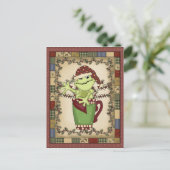 Christmas Frog Holiday Coffee Briefkaart (Staand voorkant)