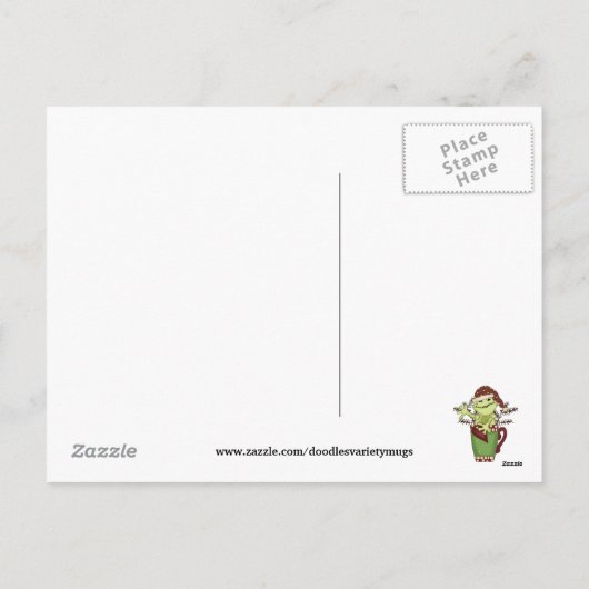 Christmas Frog Holiday Coffee Briefkaart (Achterkant)