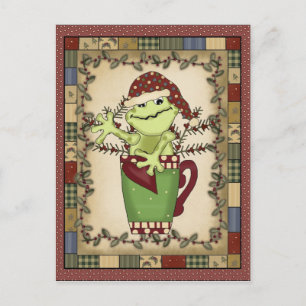 Christmas Frog Holiday Coffee Briefkaart