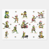Christmas Frog Jazz Band en Solids Green & Red Inpakpapier Vel (Voorkant)