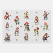 Christmas Frog Rock Band en Solids Green & Red Inpakpapier Vel (Voorkant)