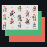 Christmas Frog Rock Band inpakpapier<br><div class="desc">Helemaal leuk en goofy kikkerige rock-'n-roll band Christmas cadeauverpakking zal uw vrienden en familie vermaken. De complementaire effen groene en rode vellen zullen de presentatie ook met panache voltooien. Bovendien helpen alle producten met een dierthema die worden verkocht in de Paws Charming-winkel ons om een donatie te doen aan liefdadigheidsinstellingen...</div>