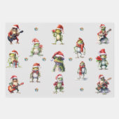 Christmas Frog Rock Band inpakpapier (Voorkant)