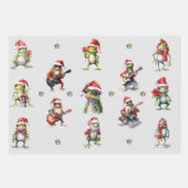 Christmas Frog Rock Band inpakpapier Vel (Voorkant)