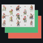 Christmas Frog Rock Band inpakpapier Vel<br><div class="desc">Helemaal leuk en goofy kikkerige rock-'n-roll band Christmas cadeauverpakking zal uw vrienden en familie vermaken. De complementaire effen groene en rode vellen zullen de presentatie ook met panache voltooien. Bovendien helpen alle producten met een dierthema die worden verkocht in de Paws Charming-winkel ons om een donatie te doen aan liefdadigheidsinstellingen...</div>