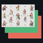 Christmas Frog Rock Band inpakpapier Vel<br><div class="desc">Helemaal leuk en goofy kikkerige rock-'n-roll band Christmas cadeauverpakking zal uw vrienden en familie vermaken. De complementaire effen groene en rode vellen zullen de presentatie ook met panache voltooien. Bovendien helpen alle producten met een dierthema die worden verkocht in de Paws Charming-winkel ons om een donatie te doen aan liefdadigheidsinstellingen...</div>