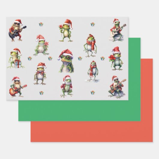 Christmas Frog Rock Band inpakpapier Vel (Set)