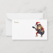 Christmas Frog Rock Band naar/van Gift Notitiekaartje (Achterkant)