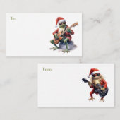Christmas Frog Rock Band naar/van Gift Notitiekaartje (Voorkant / Achterkant)